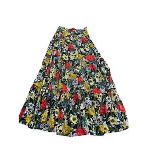 Natural Life Women's Multicolor Floral Print Hannah Maxi Skirt Size Medium